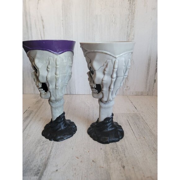 Vintage skull plastic goblet scary Halloween cup set unique - Picture 9 of 10